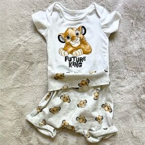 H&M Lion King Future King Two Piece Shorts Tee Set 3 Months